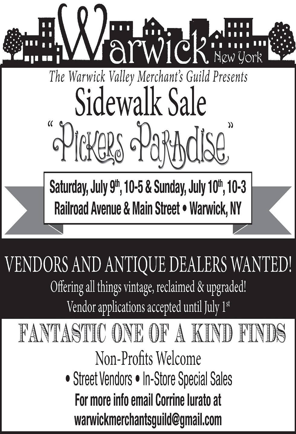 Our annual Pickers Paradise Sidewalk Sale! Join us for a great weekend!