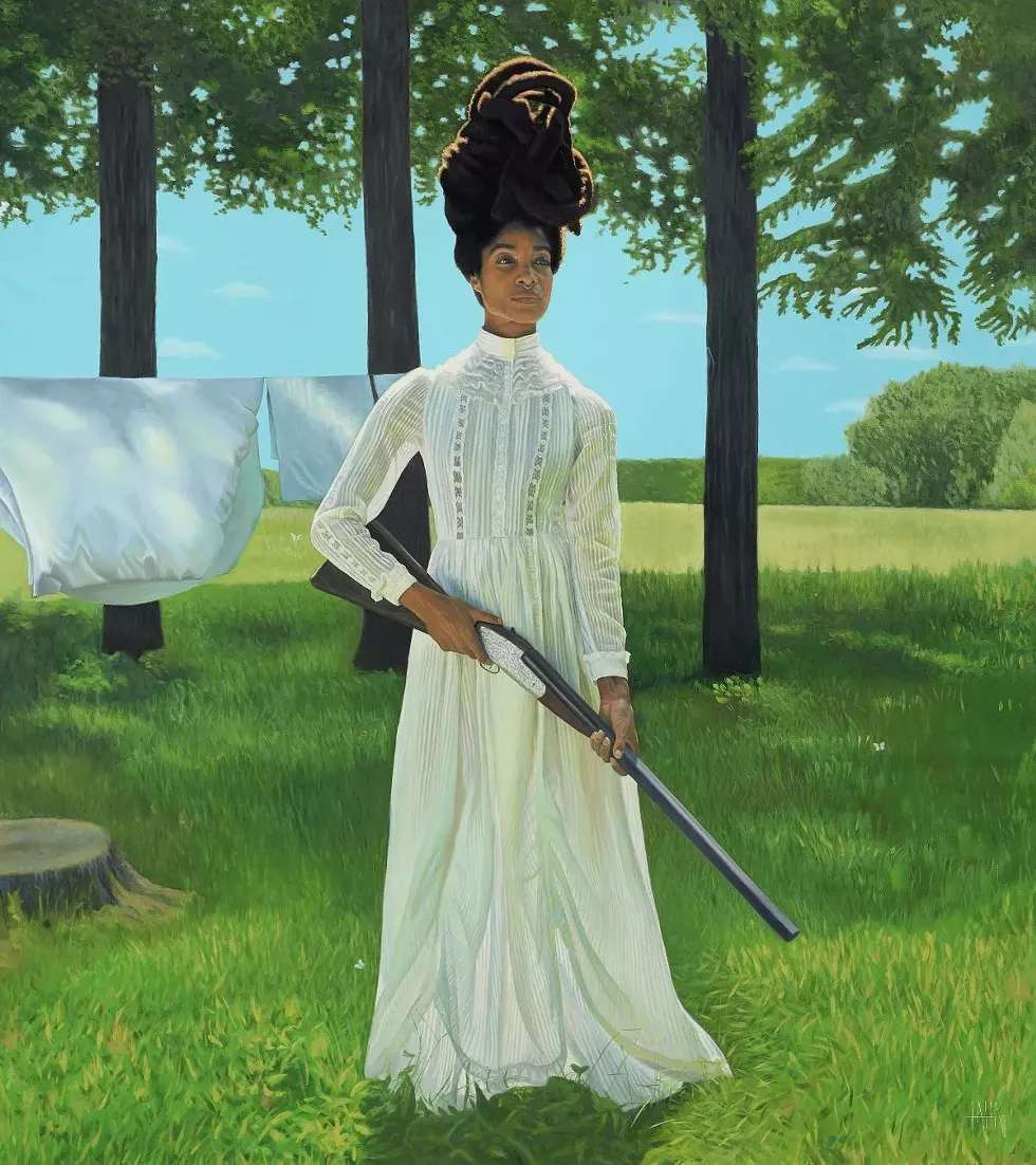 Taha Clayton, "Soldier of Love," Oil on linen, 84" x 75", 2021
